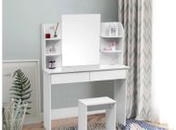main image for ad BRAND NEW Modern Dressing Table Set Cosmetic Table With Mirror 2 Drawers 4 Shelves For Home Bedroom 108x42x142cm