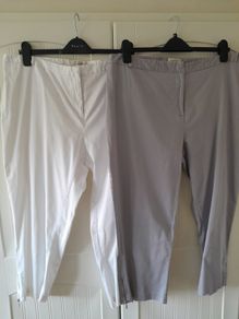 Grey & White  Cropped Trousers, Clearance Offer for Both