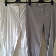 Grey & White  Cropped Trousers, Clearance Offer for Both