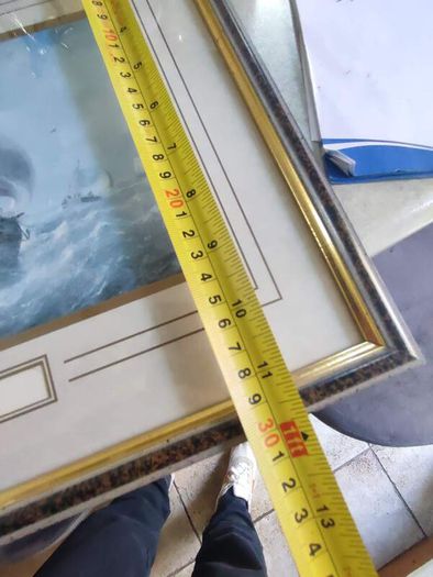 Pair of antique ships Framed prints.  Beating Off a Lee Shore and A Fresh Breeze.