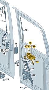 VW Transporter 2020 Onwards 7La827565 Barn Door Handle with Microswitch