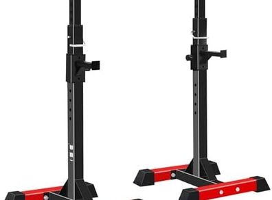 Dumbbell Stand Squat Rack with 6 Height-Adjustable Barbell Rack, 2 Individual Stands, Made of Powder-Coated Steel, Max. Maximum load: 200 kg