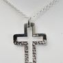 Solid Sterling Silver 925 Cross Pendant & Chain Necklace - 45cm, 7.16g Image 2