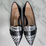 Emis slip on gorgeous leather flat black shoes with zebra detail RRP 100 euro new & boxed sizes UK 4 & UK 5 Image 2