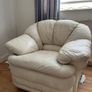 FREE Cream Leather Sofa Set 2 Singles + 1 triple Collection Only Image 3