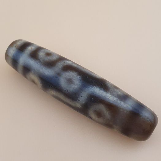 Vintage 9 Eyes Himalayan Tibetan Agate Dzi Bead Amulet