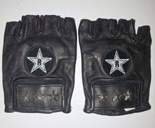 SALE!  Star Studded Biker Punk Rock Unisex Faux Leather Fingerless Gloves