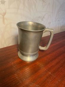 Vintage Crown Rose Sheffield Pewter Tankard