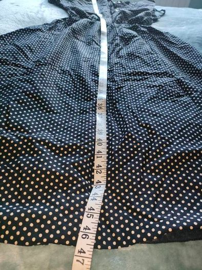Vintage Betty Barclay Navy and cream polkadot midi dress