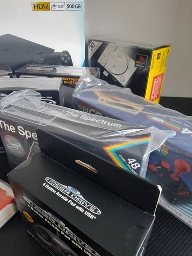 Collection of Retro Mini Games Consoles & Controllers & a PS4 (All Brand New Unopened)