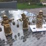 3 brass figures with water buckets, D18 post 7e Image 2