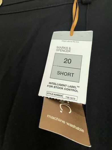 M&S black trousers short plus size