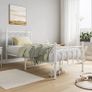 Single Metal Bed Frame 90 x x190 cm with Headboard and Footboard Heavy Duty Foundation,Metal Slat Support, White Image 2