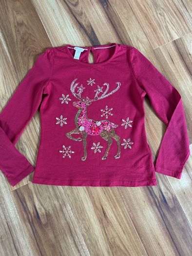 Monsoon Christmas embellished top age 9-10 worn once excellent condition!