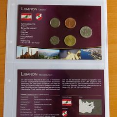 Lebanon BUNC certificated mint coins set