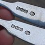 12 X John Round Fiddle Pattern Sterling Silver Teaspoons Plus Tongs (275 grams) Image 9