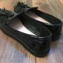 F&F girls black patent tassel loafers size 3 Image 2