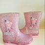 Peppa Pig girls pink glitter wellies uk 5 kids Image 2