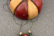 Allan Agohob Clown Vintage 1970s Large Rare Hand Painted Parachute Hanging