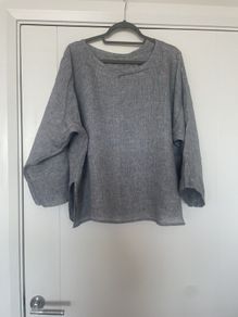 Italian Designer Linen Top with Button Back