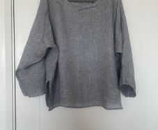 Italian Designer Linen Top with Button Back