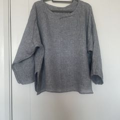 Italian Designer Linen Top with Button Back