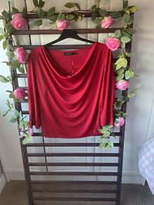 top Bnwt baloot brand size large (14) drape neckline wine/red shade