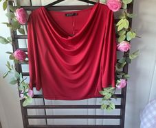top Bnwt baloot brand size large (14) drape neckline wine/red shade