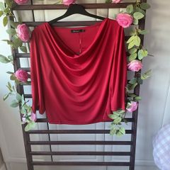top Bnwt baloot brand size large (14) drape neckline wine/red shade