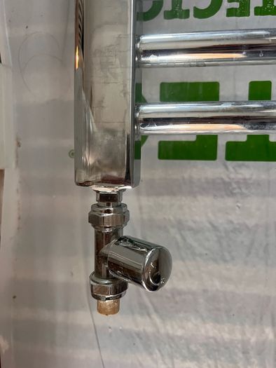 Large Chrome Heated Towel Radiator 60cm Wide Valves Included