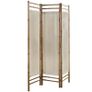 Folding 3-Panel Room Divider Bamboo and Canvas 120 cm Image 3