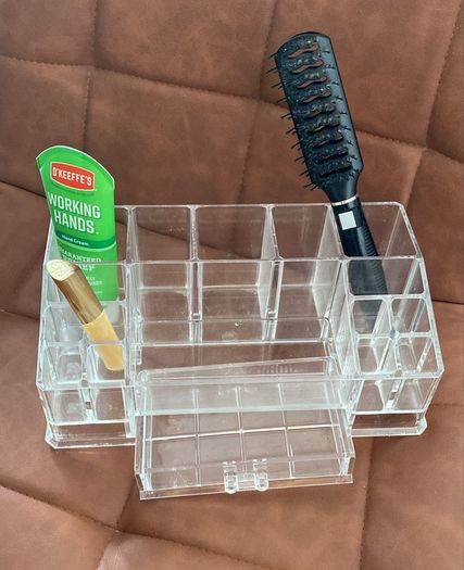 Clear Acrylic Makeup Organiser with Drawer | Multi Compartment | Vanity Storage Description: