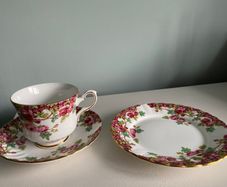 Royal Stafford  beautiful quality trio cup saucer and plate also jug and plate  ( Olde English Garden)