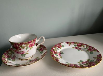 Royal Stafford  beautiful quality trio cup saucer and plate also jug and plate  ( Olde English Garden)