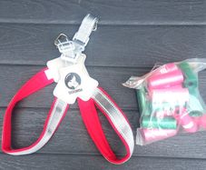 Dog harness and poo bags