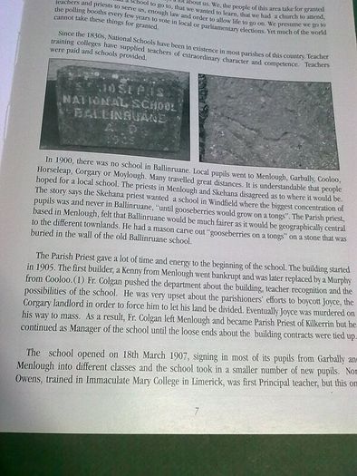St. Joseph's National School Ballinruane Galway Local history