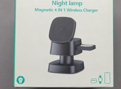 4 in 1 Charging Station Wireless Charger with Mushroom Lamp