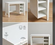 QUICK SALE: White Office Desk with Storage - Good Condition (Collection Dublin 13)