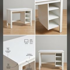 QUICK SALE: White Office Desk with Storage - Good Condition (Collection Dublin 13)