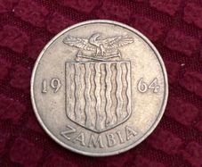 1964 Zambia Two Shilling Coin