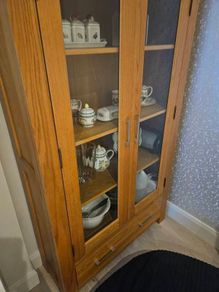 Solid Oak Display Cabinet
