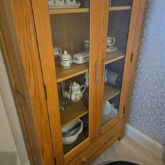Solid Oak Display Cabinet