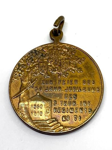 Antique German Kaiser Wilhelm II Thuringian Infantry medal