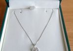 9 carat white gold 18'' diamond pendant necklace