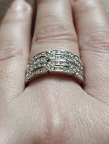 M&S Silver Tone Crystal Costume Ring.