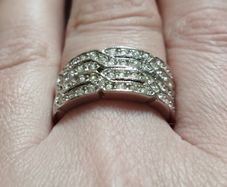 M&S Silver Tone Crystal Costume Ring.