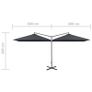 Double Parasol with Steel Pole Anthracite 600x300 cm Image 7