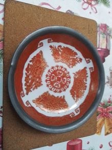 Japanese Acf pewter encassed bowl