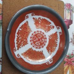 Japanese Acf pewter encassed bowl