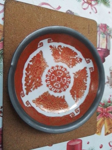 Japanese Acf pewter encassed bowl